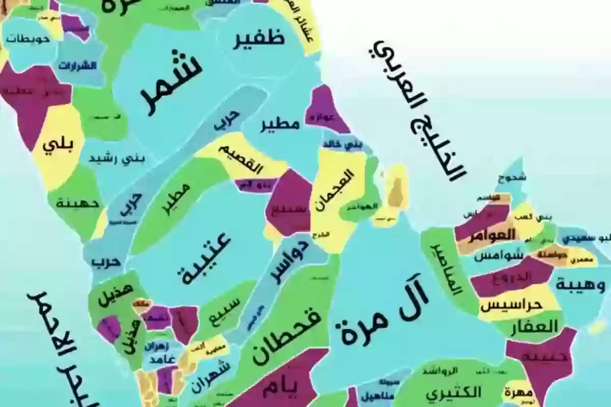 خريطة توزيع القبائل في السعودية .. كم عدد القبائل فيها بالأسماء